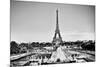 Eiffel Tower Seen from Fountain at Jardins Du Trocadero at a Sunny Summer Day, Paris, France. Black-Michal Bednarek-Mounted Photographic Print