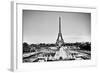 Eiffel Tower Seen from Fountain at Jardins Du Trocadero at a Sunny Summer Day, Paris, France. Black-Michal Bednarek-Framed Photographic Print