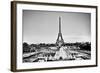 Eiffel Tower Seen from Fountain at Jardins Du Trocadero at a Sunny Summer Day, Paris, France. Black-Michal Bednarek-Framed Photographic Print