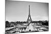 Eiffel Tower Seen from Fountain at Jardins Du Trocadero at a Sunny Summer Day, Paris, France. Black-Michal Bednarek-Mounted Photographic Print