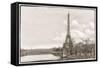 Eiffel Tower, Seine and Pont Rouelle-Cora Niele-Framed Stretched Canvas