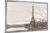 Eiffel Tower, Seine and Pont Rouelle-Cora Niele-Mounted Premium Giclee Print