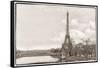 Eiffel Tower, Seine and Pont Rouelle-Cora Niele-Framed Stretched Canvas