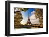 Eiffel Tower & Seine Bridge-null-Framed Art Print