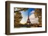 Eiffel Tower & Seine Bridge-null-Framed Art Print