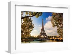 Eiffel Tower & Seine Bridge-null-Framed Art Print