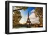 Eiffel Tower & Seine Bridge-null-Framed Art Print