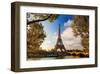 Eiffel Tower & Seine Bridge-null-Framed Art Print