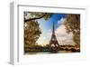 Eiffel Tower & Seine Bridge-null-Framed Art Print