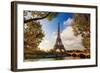 Eiffel Tower & Seine Bridge-null-Framed Art Print