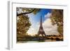 Eiffel Tower & Seine Bridge-null-Framed Art Print