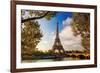 Eiffel Tower & Seine Bridge-null-Framed Art Print