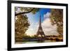Eiffel Tower & Seine Bridge-null-Framed Art Print
