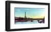 Eiffel Tower Seine River Paris-null-Framed Art Print