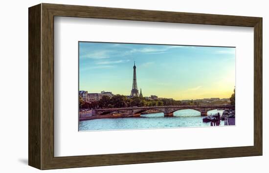 Eiffel Tower Seine River Paris-null-Framed Art Print