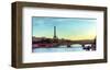 Eiffel Tower Seine River Paris-null-Framed Art Print