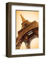 Eiffel Tower Sepia Paris France-null-Framed Art Print