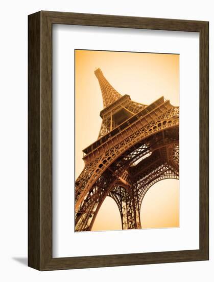 Eiffel Tower Sepia Paris France-null-Framed Art Print