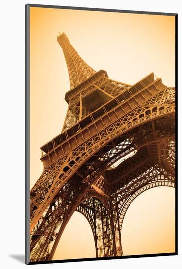 Eiffel Tower Sepia Paris France-null-Mounted Art Print