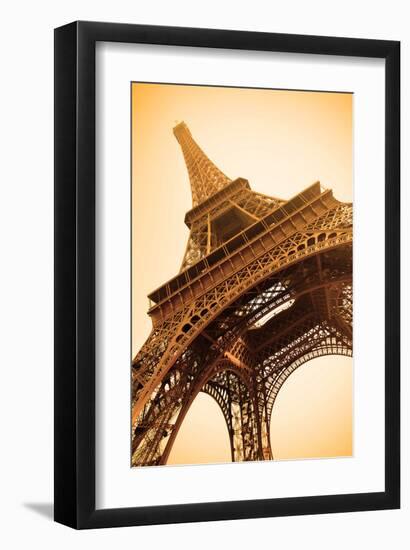 Eiffel Tower Sepia Paris France-null-Framed Art Print
