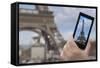 Eiffel Tower Snap Shot-Cora Niele-Framed Stretched Canvas