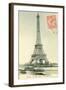 Eiffel Tower Stamped-Alan Paul-Framed Premium Giclee Print