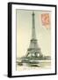 Eiffel Tower Stamped-Alan Paul-Framed Premium Giclee Print