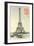 Eiffel Tower Stamped-Alan Paul-Framed Art Print