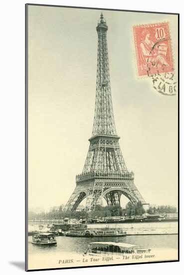 Eiffel Tower Stamped-Alan Paul-Mounted Art Print