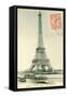 Eiffel Tower Stamped-Alan Paul-Framed Stretched Canvas