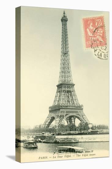 Eiffel Tower Stamped-Alan Paul-Stretched Canvas