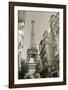 Eiffel Tower Street View #1-Christian Peacock-Framed Art Print