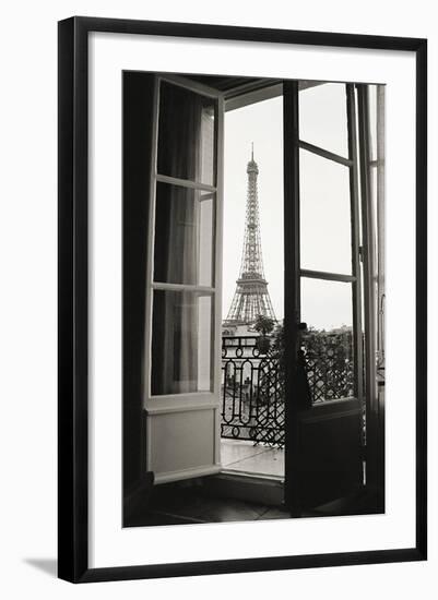 Eiffel Tower through French Doors-Christian Peacock-Framed Art Print