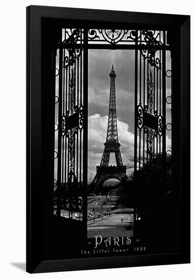 Eiffel Tower Through the Gates-null-Framed Poster