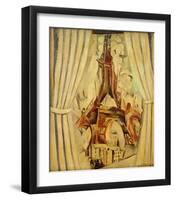 Eiffel Tower with Curtains, 1910-Robert Delaunay-Framed Giclee Print