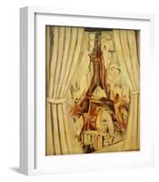 Eiffel Tower with Curtains, 1910-Robert Delaunay-Framed Giclee Print