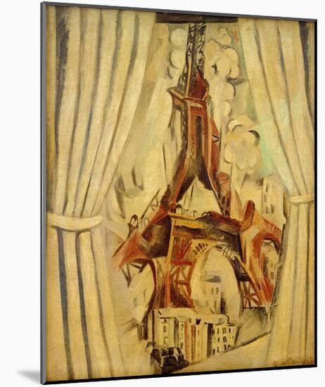 Eiffel Tower with Curtains, 1910-Robert Delaunay-Mounted Giclee Print
