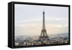 Eiffel Tower with Paris Skyline at Sunset-Sira Anamwong-Framed Stretched Canvas