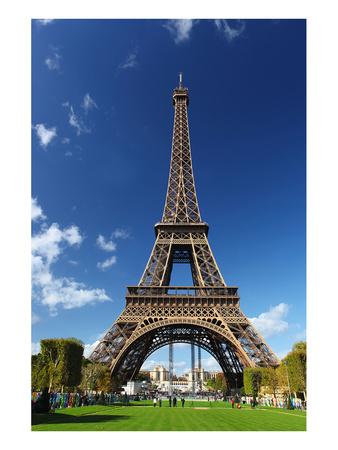 'Eiffel Tower with Park Paris' Premium Giclee Print | AllPosters.com