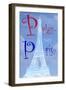 Eiffel Tower with Parlez-vous Paris-Cora Niele-Framed Giclee Print