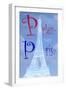 Eiffel Tower with Parlez-vous Paris-Cora Niele-Framed Giclee Print