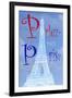 Eiffel Tower with Parlez-vous Paris-Cora Niele-Framed Giclee Print