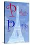 Eiffel Tower with Parlez-vous Paris-Cora Niele-Stretched Canvas