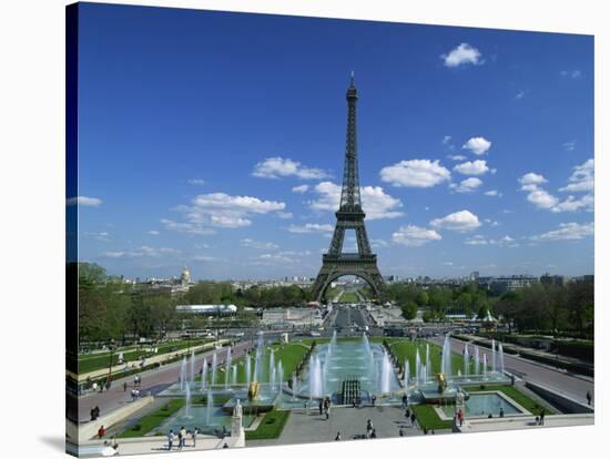 Eiffel Tower with Water Fountains, Paris, France, Europe-Nigel Francis-Stretched Canvas