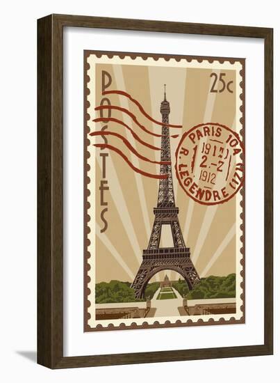 Eiffel Tower-Lantern Press-Framed Art Print