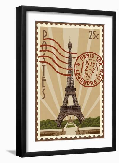 Eiffel Tower-Lantern Press-Framed Art Print