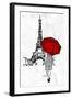 Eiffel Umbrella-OnRei-Framed Art Print