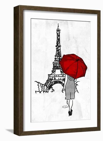 Eiffel Umbrella-OnRei-Framed Art Print