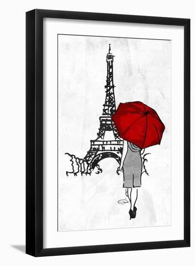 Eiffel Umbrella-OnRei-Framed Art Print