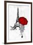 Eiffel Umbrella-OnRei-Framed Art Print